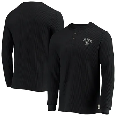 Las Vegas Raiders Junk Food Thermal Henley Long Sleeve T-Shirt - Black