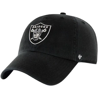 Mens Las Vegas Raiders '47 Brand Black Cleanup Adjustable Hat