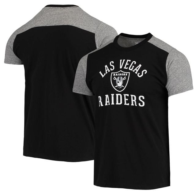 Majestic Threads T-shirt flammé noir/gris Las Vegas Raiders Field Goal pour homme