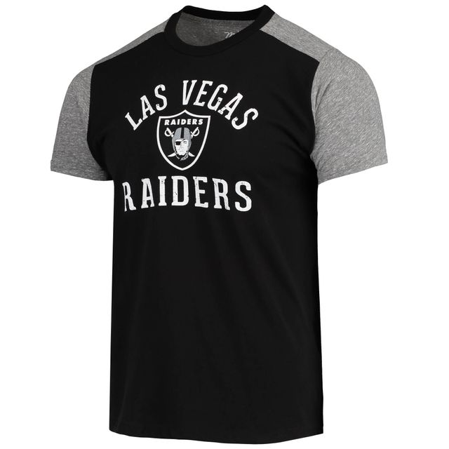 Majestic Threads T-shirt flammé noir/gris Las Vegas Raiders Field Goal pour homme