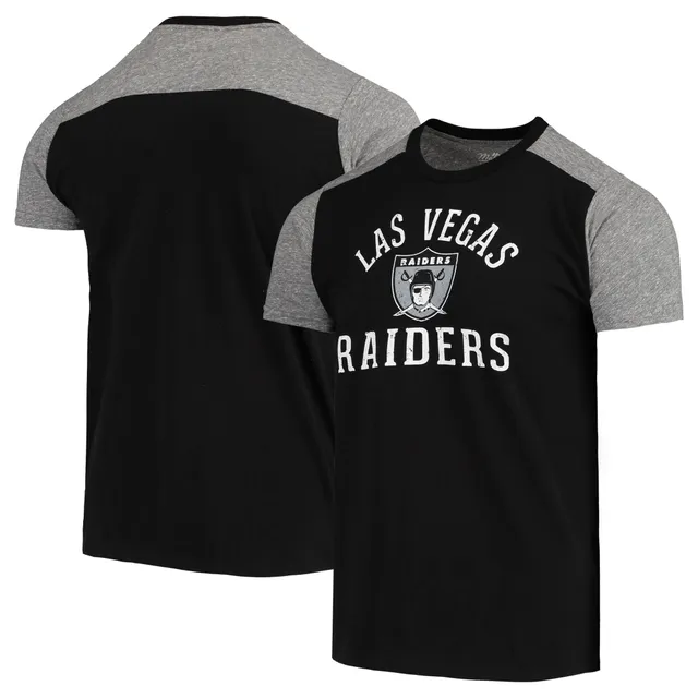 Las Vegas Raiders Majestic Threads Field Goal Slub T-Shirt - Black/Gray