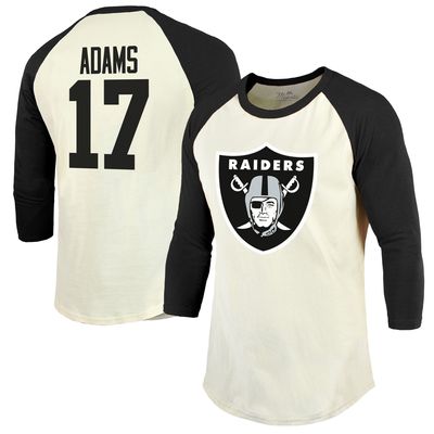 Women's Majestic Threads Kenny Pickett Cream/Black Pittsburgh Steelers Name  & Number Raglan 3/4 Sleeve T-Shirt