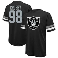 Men's Majestic Threads Maxx Crosby Black Las Vegas Raiders Name & Number Oversize Fit T-Shirt