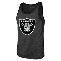 Men's Majestic Threads Maxx Crosby Black Las Vegas Raiders Tri-Blend Player Name & Number Tank Top