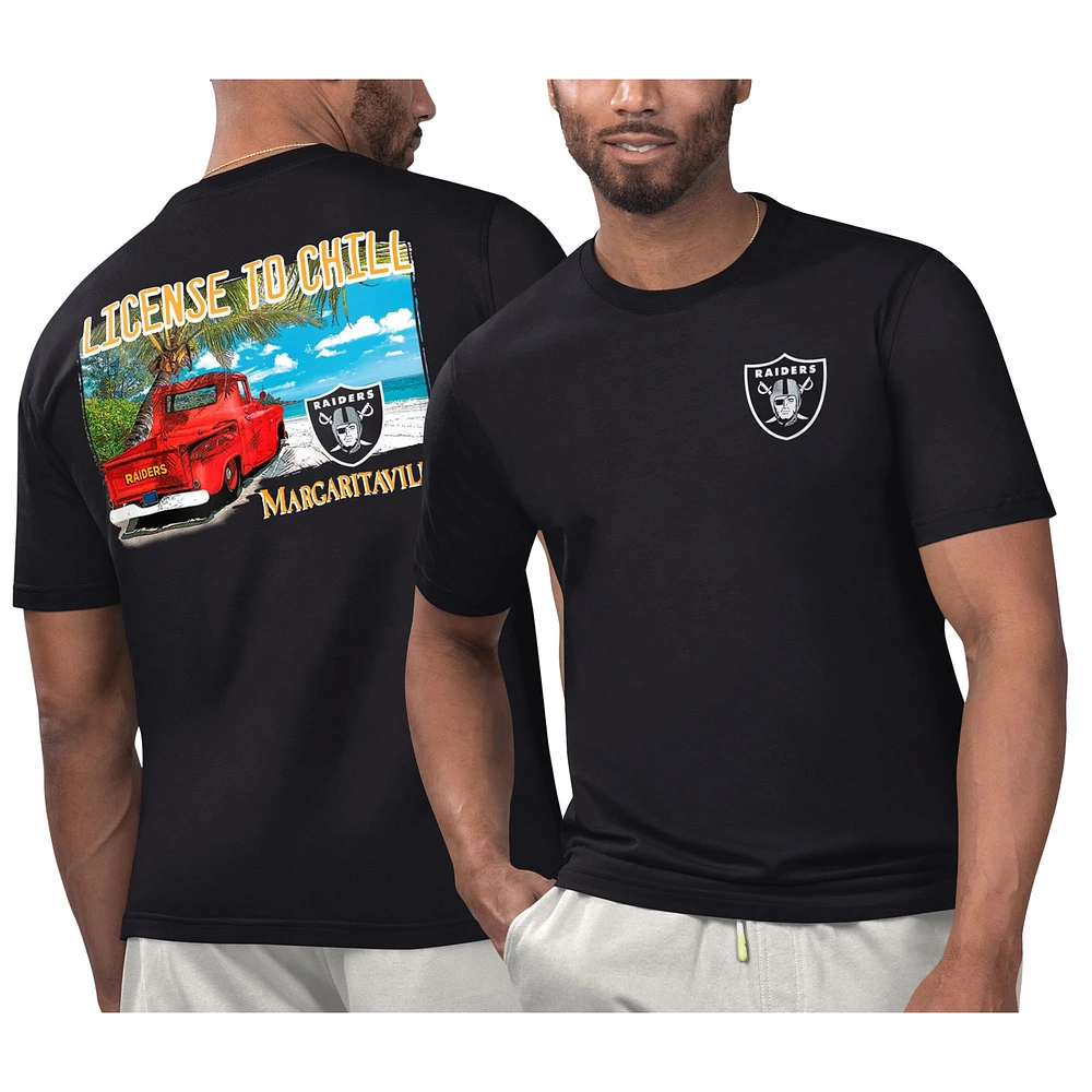 Men's Margaritaville Black Las Vegas Raiders Licensed to Chill T-Shirt