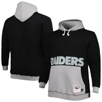 Chandail à capuchon Big & Tall Face des Raiders de Las Vegas noir/argent Mitchell Ness pour homme