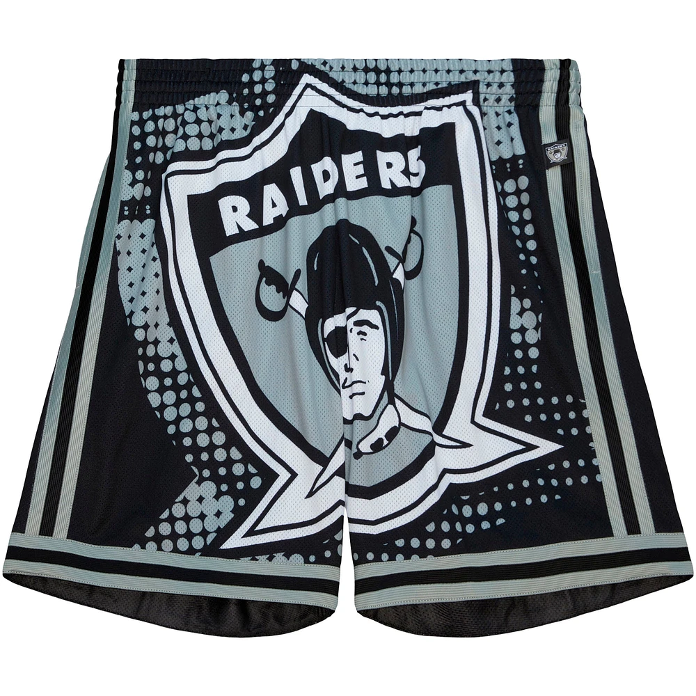 Mitchell & Ness Short noir Las Vegas Raiders Big Face 7.0 Fashion pour homme