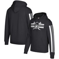 Men's Mitchell & Ness Black Las Vegas Raiders Three Stripe Pullover Hoodie