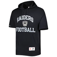 Chandail à capuchon délavé manches courtes pour homme Mitchell & Ness Las Vegas Raiders noir