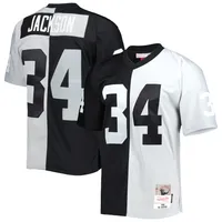 Maillot réplique Mitchell & Ness Bo Jackson noir/argent des Las Vegas Raiders 1988 Split Legacy pour hommes