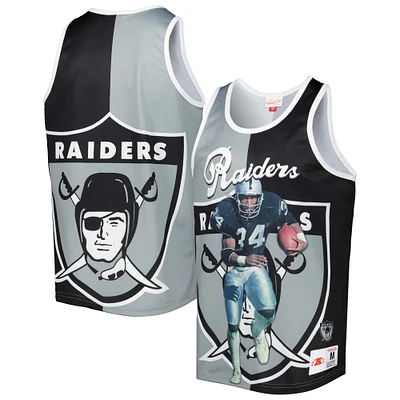 Men's Mitchell & Ness Bo Jackson Black/Silver Las Vegas Raiders Retired Player Graphic Tank Top