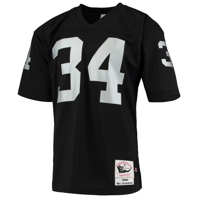 Maillot de joueur retraité authentique Mitchell & Ness Bo Jackson noir Las Vegas Raiders 1990 pour hommes