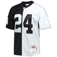 Men's Mitchell & Ness Charles Woodson Black/Silver Las Vegas Raiders 1998 Split Legacy Replica Jersey