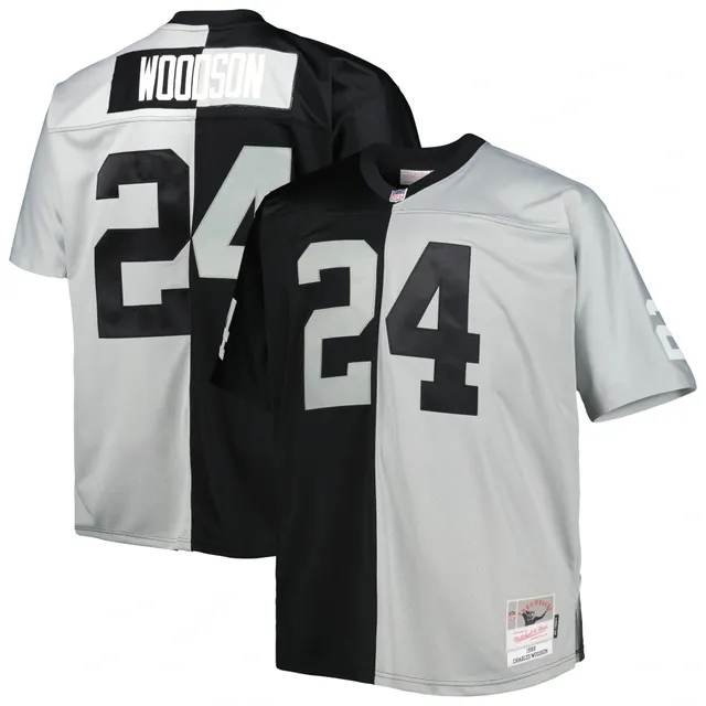 Oakland Raiders Mitchell & Ness Charles Woodson Mesh Name & Number Crew Neck  - Mens