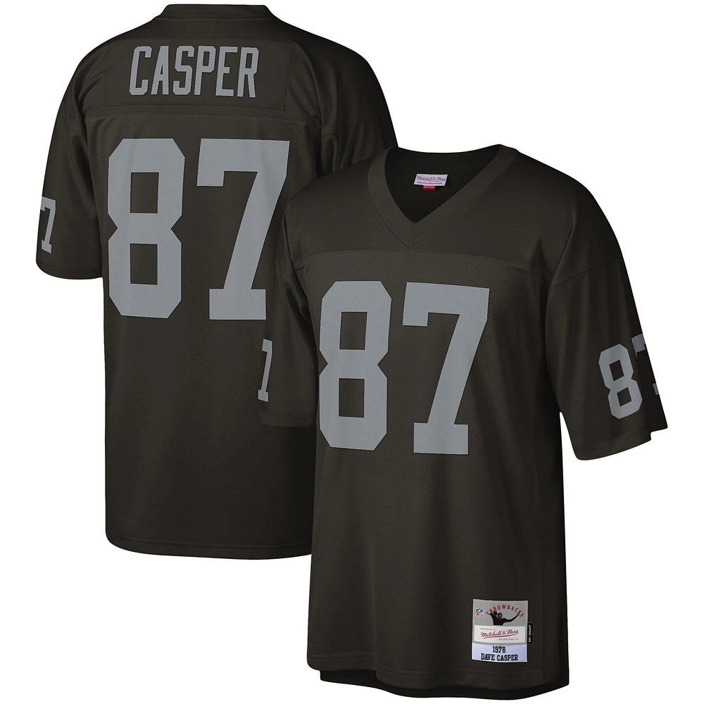 Maillot réplique Mitchell & Ness Dave Casper noir Las Vegas Raiders Legacy pour hommes