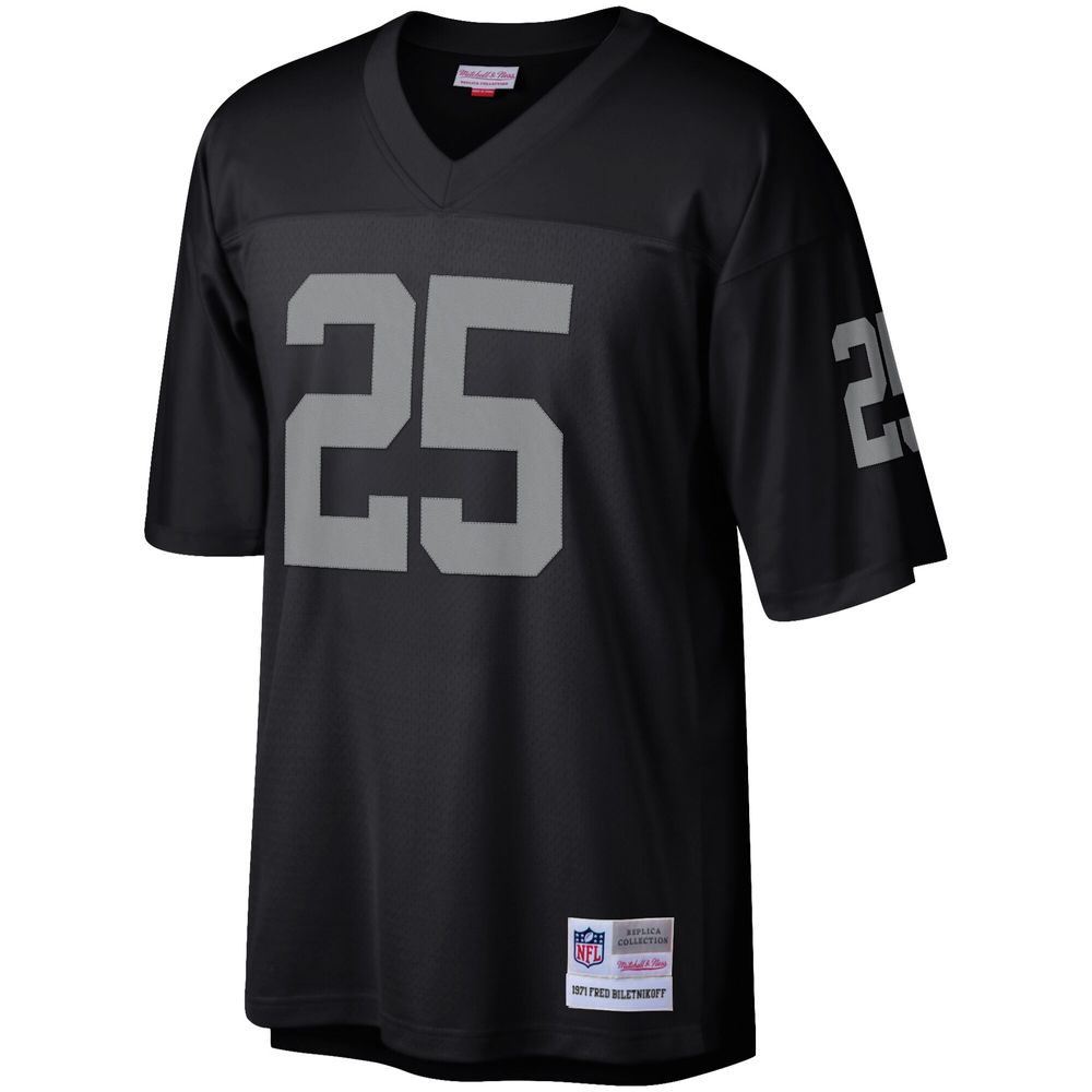 Men's Mitchell & Ness Fred Biletnikoff Black Las Vegas Raiders Retired Player Legacy Replica Jersey