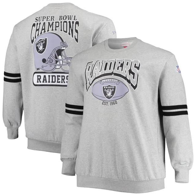 Las Vegas Raiders Neutral Colour Logo Crew Sweatshirt - Mens - Big & Tall