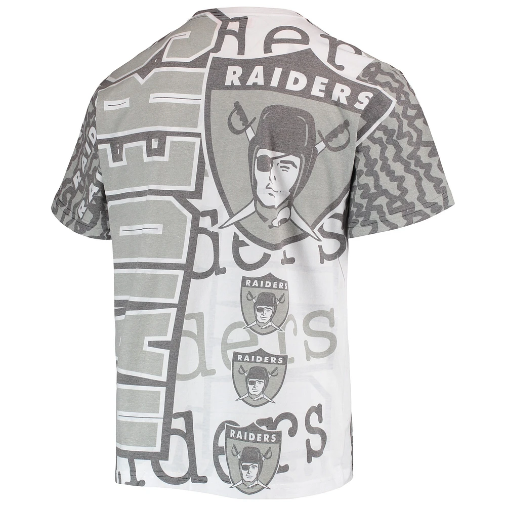 T-shirt blanc sublimé Mitchell & Ness Las Vegas Raiders Jumbotron 2.0 pour homme