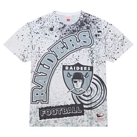 T-shirt sublimé blanc Las Vegas Raiders Team Burst de Mitchell & Ness pour hommes