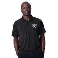 Men's MSX by Michael Strahan Black Las Vegas Raiders Baseline Raglan Polo