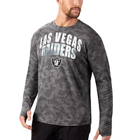 T-shirt à manches longues MSX by Michael Strahan noir Las Vegas Raiders Camo Performance pour homme