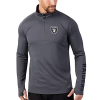 Sweat à capuche demi-zippé MSX by Michael Strahan pour hommes, charbon de bois Las Vegas Raiders