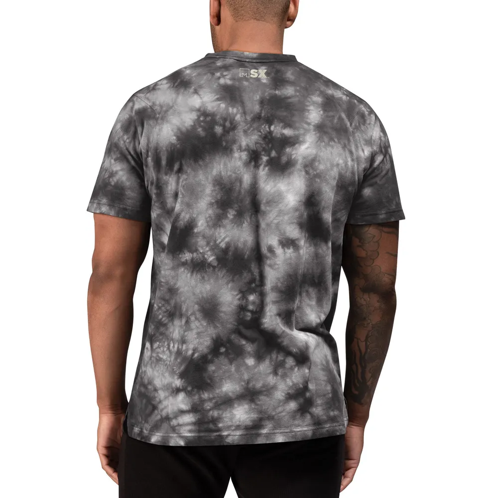 T-shirt de récupération tie-dye MSX by Michael Strahan gris Las Vegas Raiders pour homme