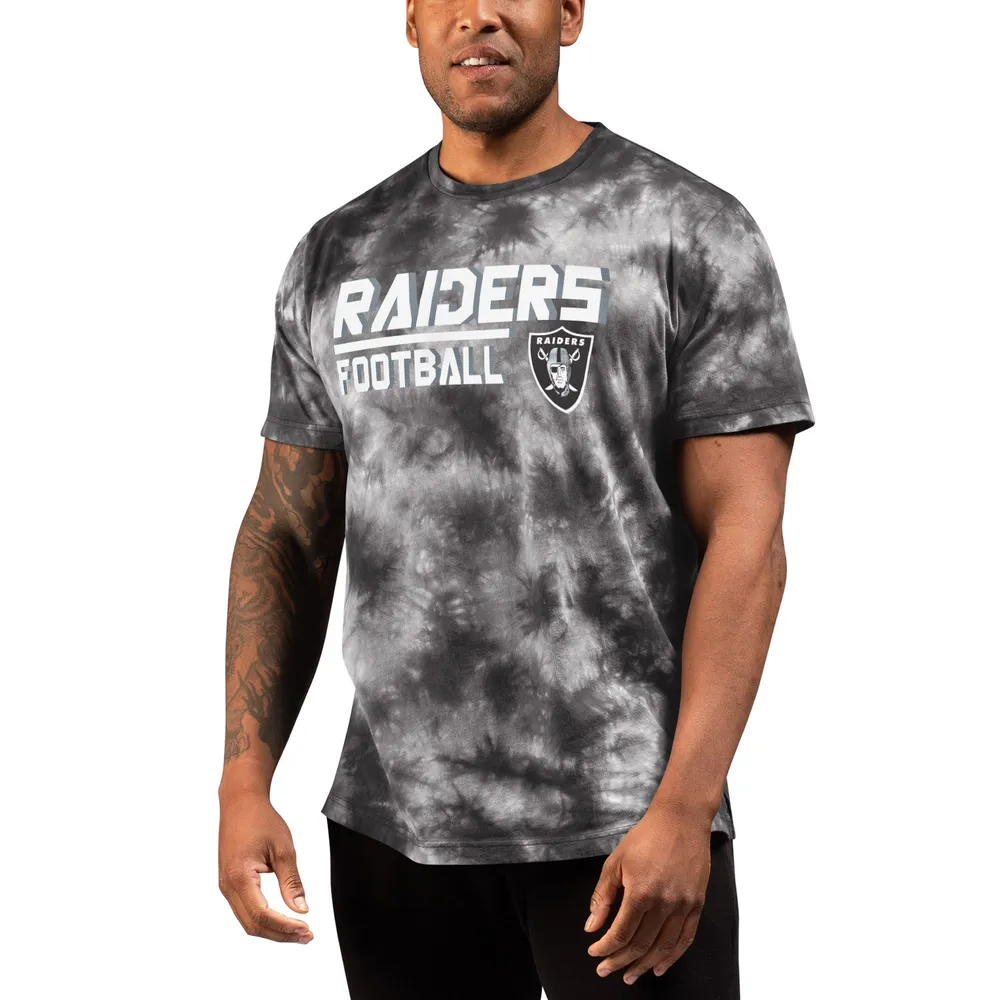 T-shirt de récupération tie-dye MSX by Michael Strahan gris Las Vegas Raiders pour homme