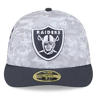 Casquette ajustée à profil bas 59FIFTY New Era Arctic Camo/Graphite Las Vegas Raiders 2024 Salute To Service pour homme