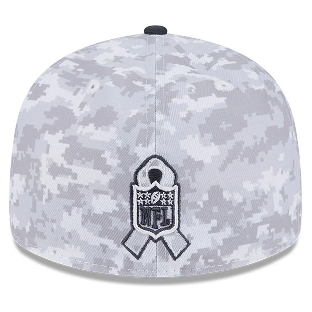 Casquette ajustée à profil bas 59FIFTY New Era Arctic Camo/Graphite Las Vegas Raiders 2024 Salute To Service pour homme