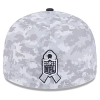 Casquette ajustée à profil bas 59FIFTY New Era Arctic Camo/Graphite Las Vegas Raiders 2024 Salute To Service pour homme