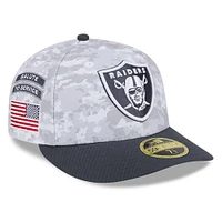 Casquette ajustée à profil bas 59FIFTY New Era Arctic Camo/Graphite Las Vegas Raiders 2024 Salute To Service pour homme