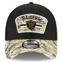 Men's New Era Black/Camo Las Vegas Raiders 2021 Salute To Service - 39THIRTY Flex Hat