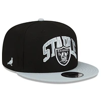 Men's New Era Black/Gray Las Vegas Raiders NFL x Staple Collection 9FIFTY Snapback Adjustable Hat