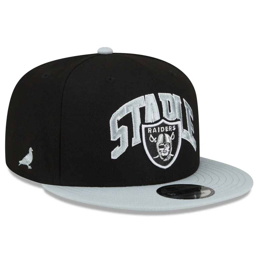 Casquette ajustable 9FIFTY Snapback New Era des Las Vegas Raiders NFL x Staple Collection pour homme, noir/gris