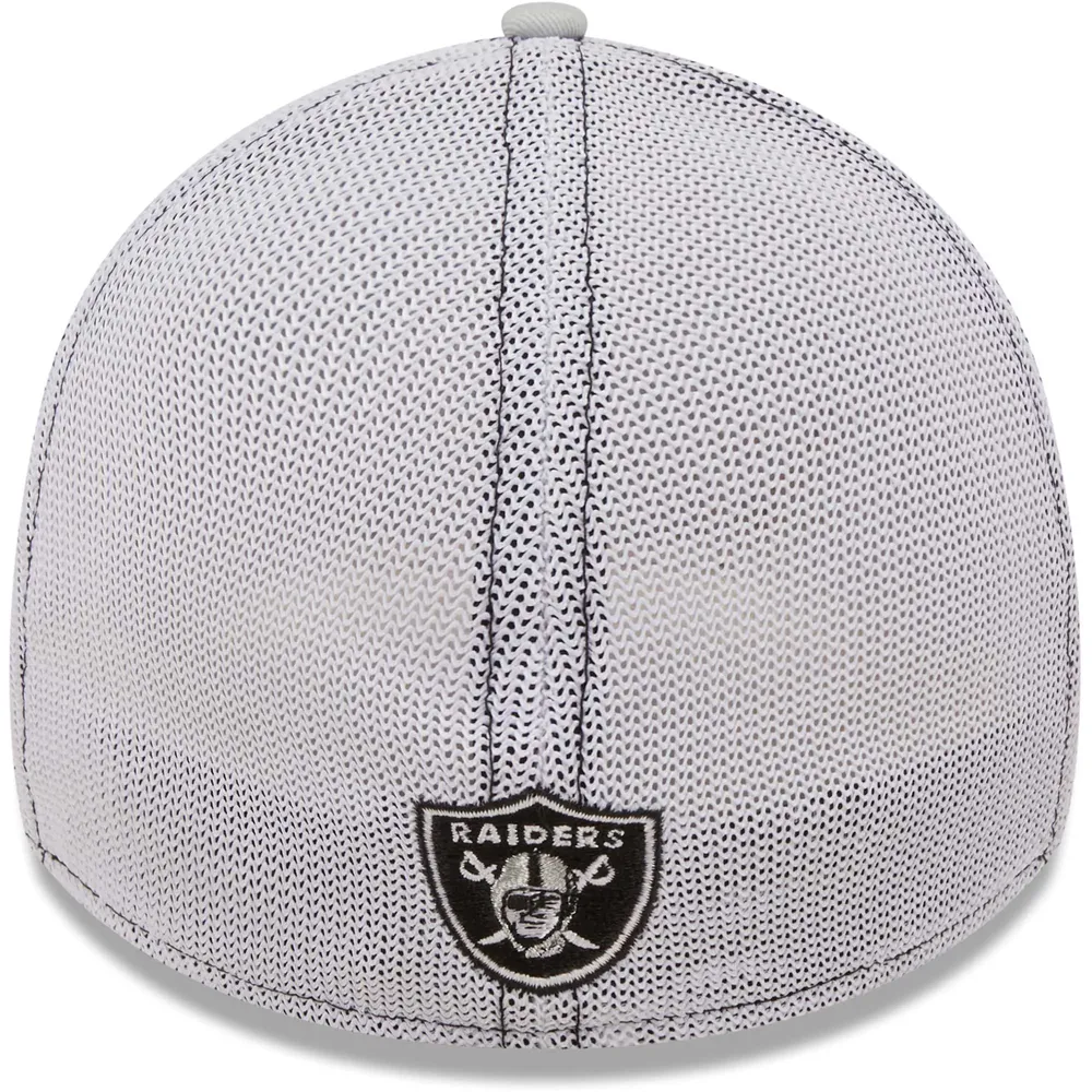 Men's New Era Black/Gray Las Vegas Raiders Team Banded 39THIRTY - Flex Hat