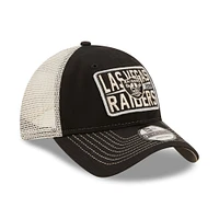 Men's New Era  Black/Natural Las Vegas Raiders  Devoted Trucker 9TWENTY Snapback Hat