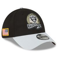 Men's New Era Black/Silver Las Vegas Raiders 2022 Salute To Service - 39THIRTY Flex Hat