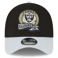 Men's New Era Black/Silver Las Vegas Raiders 2022 Salute To Service - 39THIRTY Flex Hat