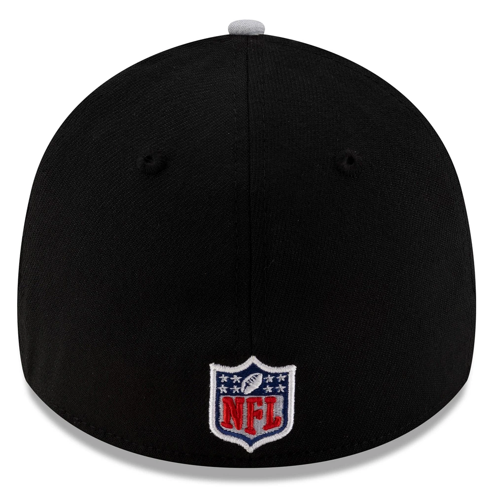 Men's New Era Black/Silver Las Vegas Raiders 2025 NFL Draft 39THIRTY Flex Hat