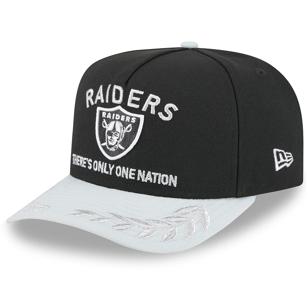 Men's New Era Black/Silver Las Vegas Raiders 2025 NFL Draft 9FIFTY A-Frame Snapback Hat