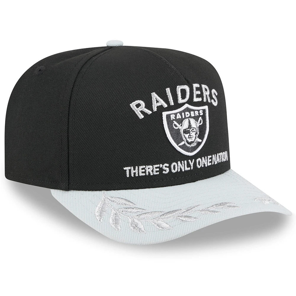 Men's New Era Black/Silver Las Vegas Raiders 2025 NFL Draft 9FIFTY A-Frame Snapback Hat