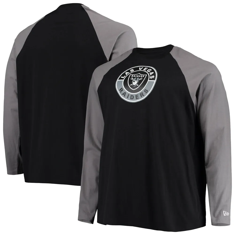 Las Vegas Raiders Nike Dri-Fit Cotton Long Sleeve Raglan T-Shirt - Mens