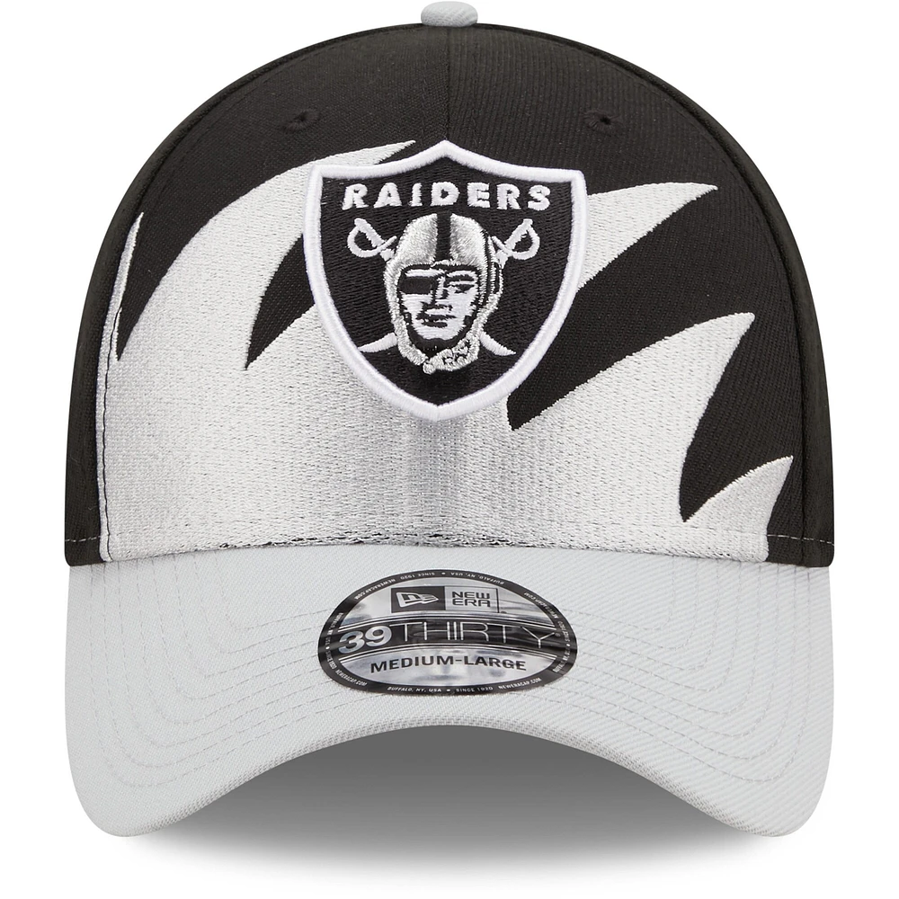 Casquette Las Vegas Raiders Surge 39THIRTY New Era pour homme - Noir/Argent flex