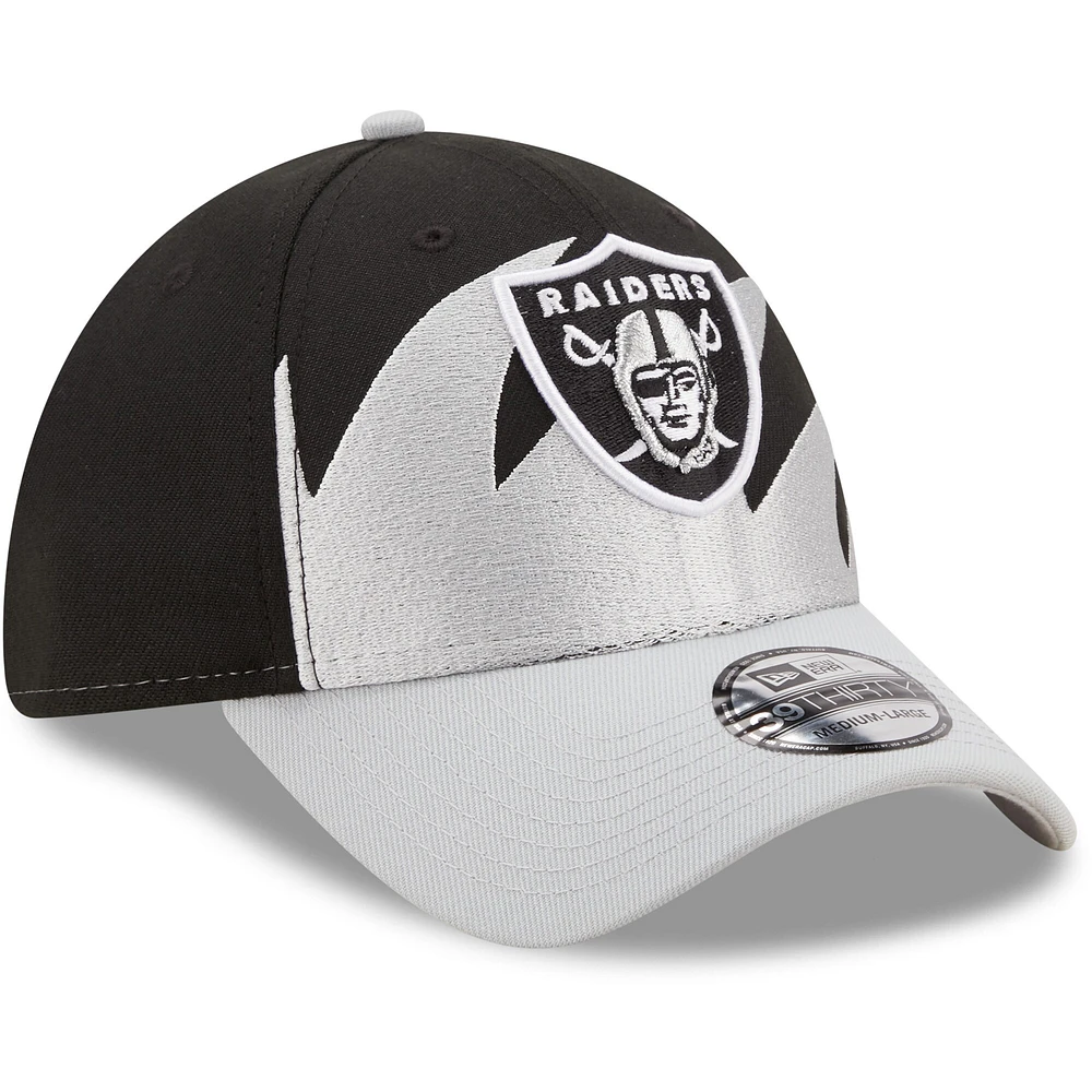 Casquette Las Vegas Raiders Surge 39THIRTY New Era pour homme - Noir/Argent flex