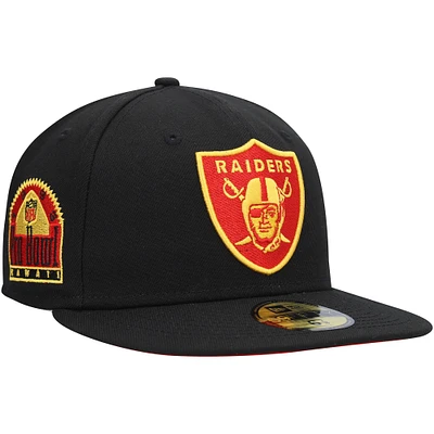 Casquette ajustée New Era Las Vegas Raiders 1993 Pro Bowl Cobra Kai 59FIFTY noire pour homme