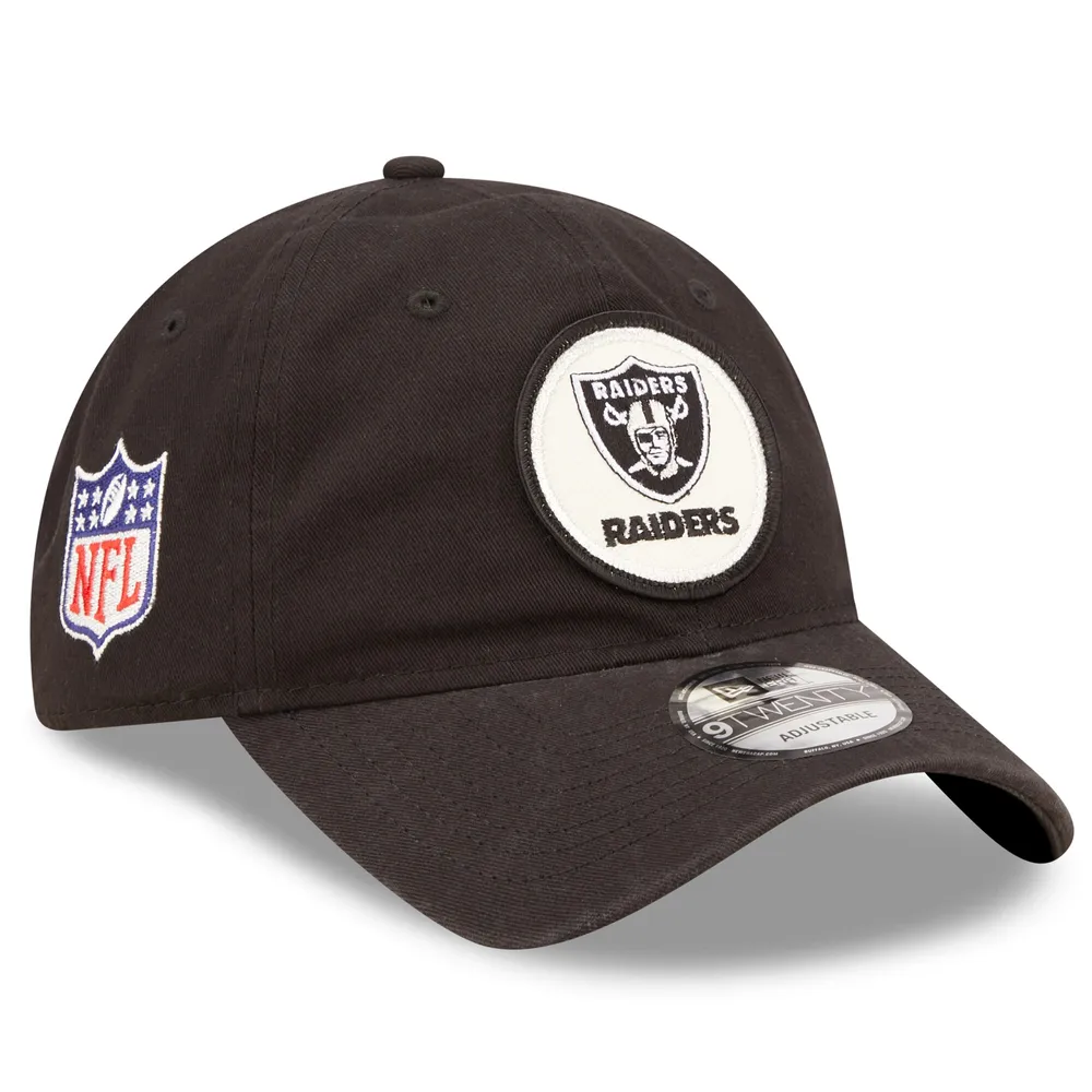 New Era Black Las Vegas Raiders Ink Dye 2022 Sideline 9FIFTY Snapback Hat
