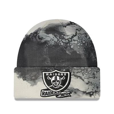 Men's New Era Black Las Vegas Raiders 2022 Sideline - Ink Dye Cuffed Knit Hat