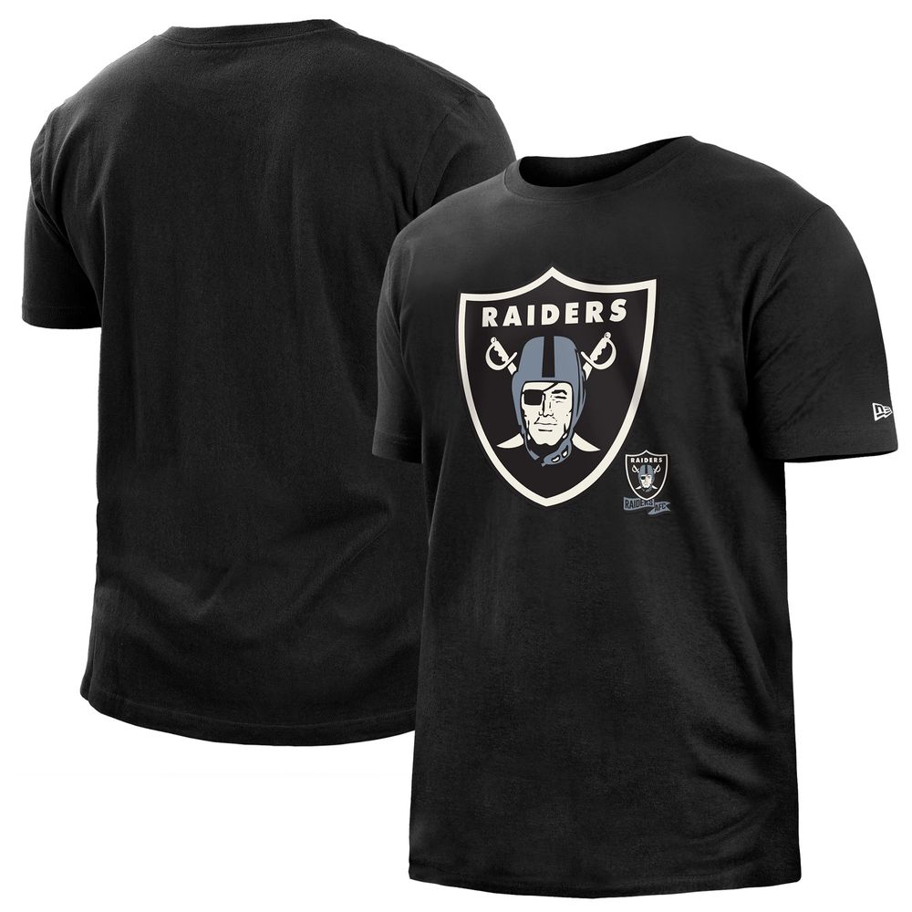 Men's New Era Black Las Vegas Raiders 2022 Sideline Ink Dye T-Shirt