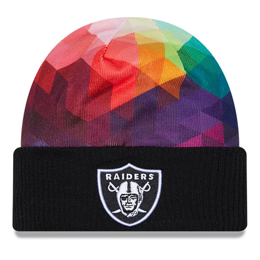 Men's New Era Black Las Vegas Raiders 2023 NFL Crucial Catch Cuffed Knit Hat